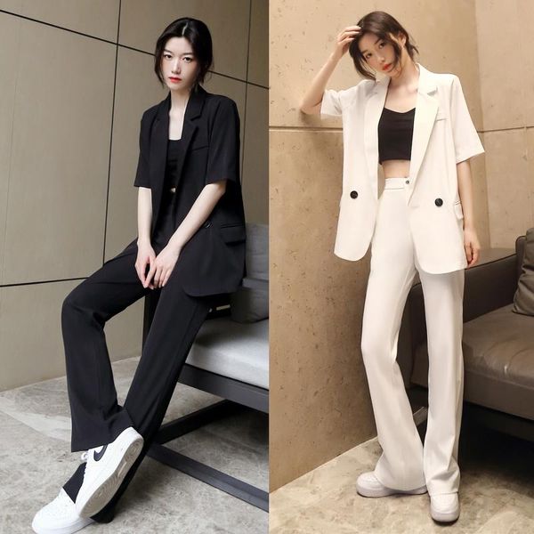 women's two piece pants summer office women pant suit white short sleeve blazer loose wide leg two-piece set female outfit
women's two piece pants summer office women pant suit white short sleeve blazer loose wide leg two-piece set female outfit