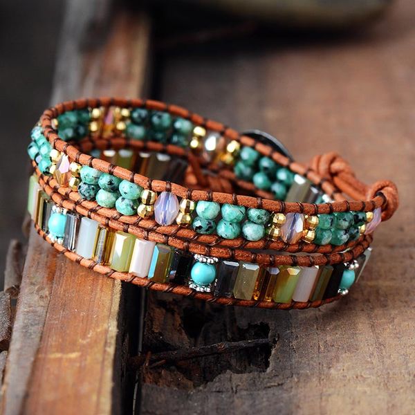 bohemia bracelet femme semi precious stone 7 color crystals leather wrap bracelet beads chakras women jewelry dropshipping a, Golden;silver
bohemia bracelet femme semi precious stone 7 color crystals leather wrap bracelet beads chakras women jewelry dropshipping a, Golden;silver