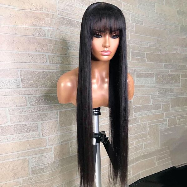 silky straight with bangs synthetic mechanism wigs natural black heat resistant wig for women
silky straight with bangs synthetic mechanism wigs natural black heat resistant wig for women