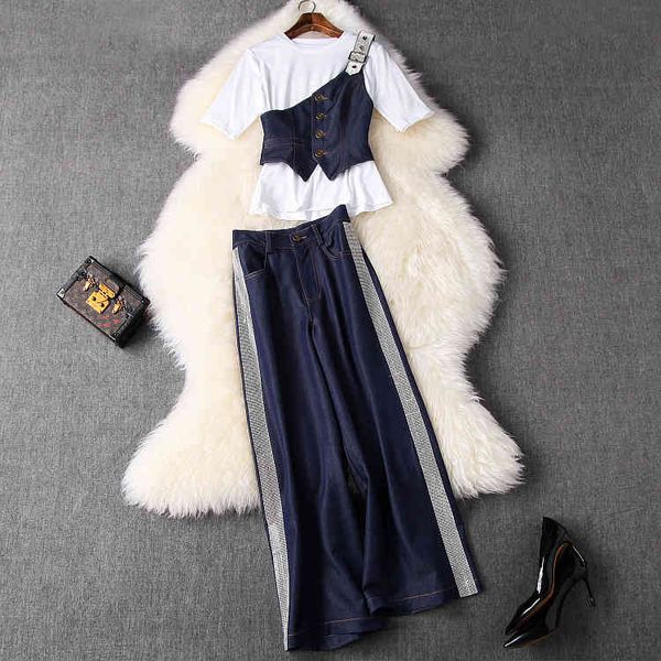 dress european and american women's dresses for spring short sleeve t-shirt cowboy jacket diamond jeans three-piece suit pz2c, White
dress european and american women's dresses for spring short sleeve t-shirt cowboy jacket diamond jeans three-piece suit pz2c, White
