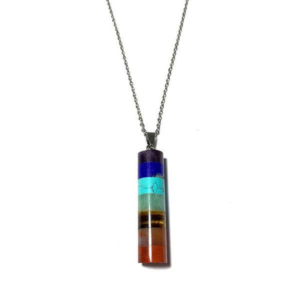 pendant necklaces wholesale 7 chakras necklace natural stone geometric cylindrical fashion reiki jewelry for women stainless steel chain 45c, Silver
pendant necklaces wholesale 7 chakras necklace natural stone geometric cylindrical fashion reiki jewelry for women stainless steel chain 45c, Silver