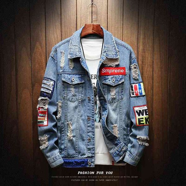 Fashion Jacket Spring Wear Men's Wear-out Slim Fit Denim Style Bae 2-color Long Sleeve, Black
Fashion Jacket Spring Wear Men's Wear-out Slim Fit Denim Style Bae 2-color Long Sleeve, Black