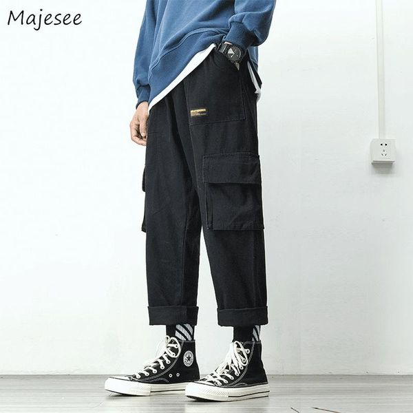 men's pants casual men all-match vintage streetwear cargo pant pockets tooling stylish students japanese style hombre baggy trousers, Black
men's pants casual men all-match vintage streetwear cargo pant pockets tooling stylish students japanese style hombre baggy trousers, Black