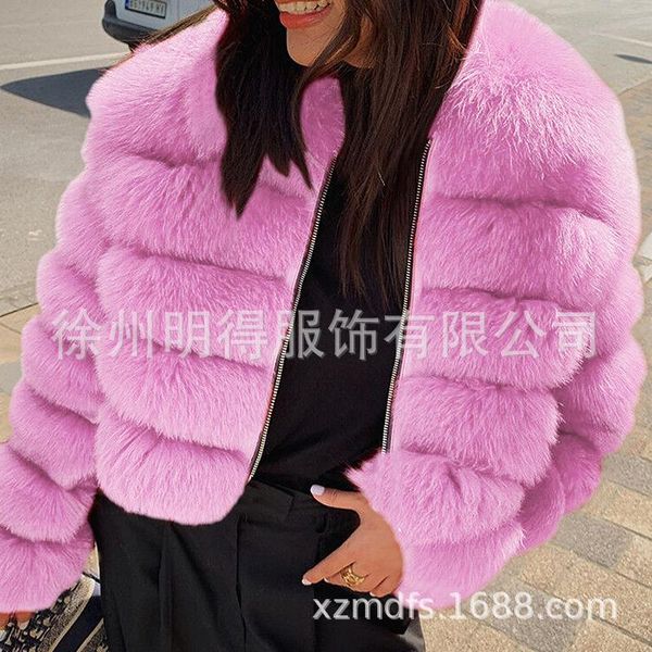 women's fur & faux women fake coat whole mink imitation fashion solid color long sleeve short, Black
women's fur & faux women fake coat whole mink imitation fashion solid color long sleeve short, Black