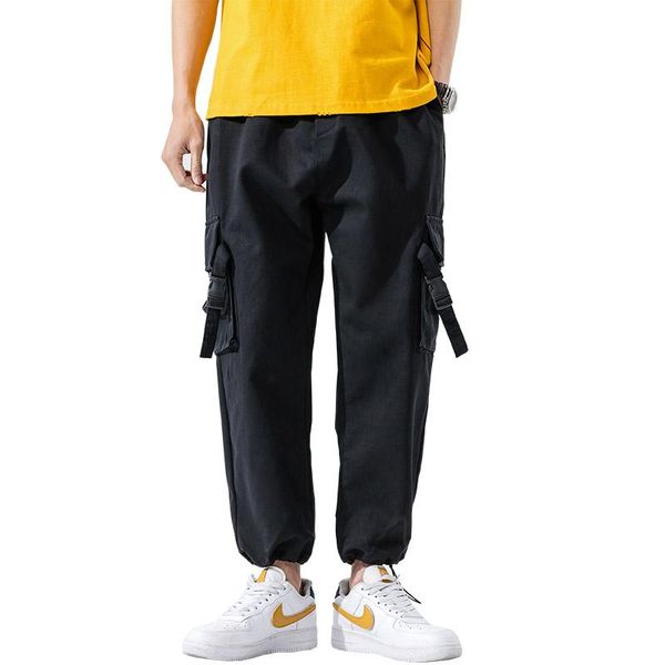 pockets cargo pants men solid color ribbon casual jogger fashion tactical trousers harajuku streetwear spring harem men's, Black
pockets cargo pants men solid color ribbon casual jogger fashion tactical trousers harajuku streetwear spring harem men's, Black