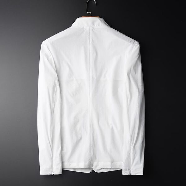 fashion spring casual blazer hight quality thin fabric sun-protective white stand collar slin fit men jacket 4xl men's suits & blazers, White;black
fashion spring casual blazer hight quality thin fabric sun-protective white stand collar slin fit men jacket 4xl men's suits & blazers, White;black