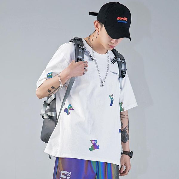 men's t-shirts 2021 spring and summer reflective colorful bear t-shirt for men women couples full-body print short-sleeved, White;black
men's t-shirts 2021 spring and summer reflective colorful bear t-shirt for men women couples full-body print short-sleeved, White;black
