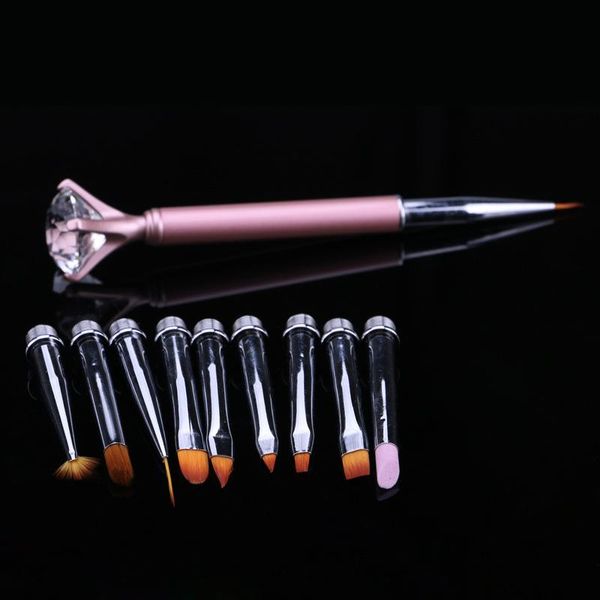nail brushes manicure brush set diamond head rose gold pen pink multifunctional replaceable potherapy, Yellow
nail brushes manicure brush set diamond head rose gold pen pink multifunctional replaceable potherapy, Yellow