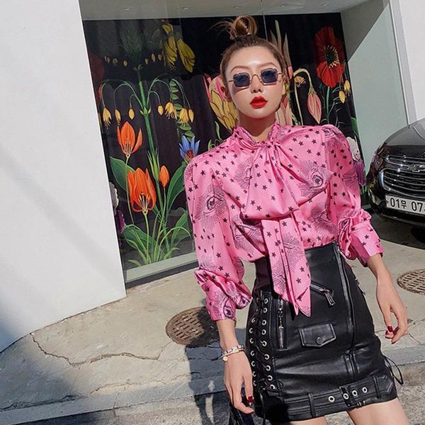 women's blouses & shirts large size lace up shirt women 2021 fashion clothes korean print hit color blouse female lantern sleeve bow co, White
women's blouses & shirts large size lace up shirt women 2021 fashion clothes korean print hit color blouse female lantern sleeve bow co, White