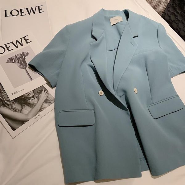 women's suits & blazers 2021 summer short sleeve solid loose blazer for women korean trendy streetwear office coat jacket, White;black
women's suits & blazers 2021 summer short sleeve solid loose blazer for women korean trendy streetwear office coat jacket, White;black