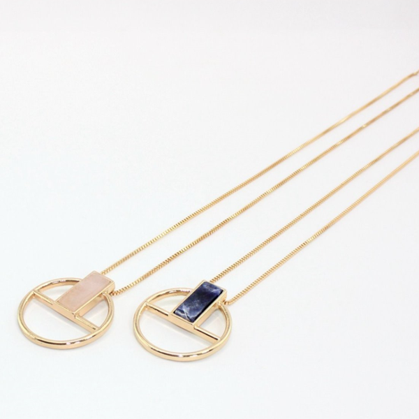 pendant necklaces light yellow gold color alloy geometric rose pink quartz link chain necklace blue-vein stone jewelry, Silver
pendant necklaces light yellow gold color alloy geometric rose pink quartz link chain necklace blue-vein stone jewelry, Silver