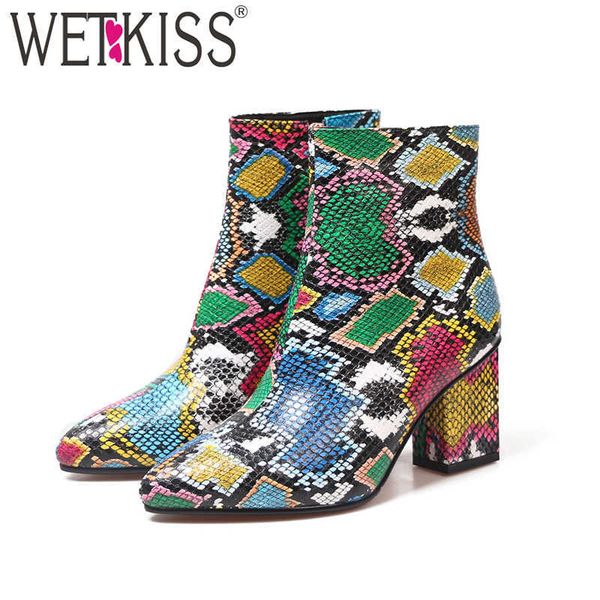 wetkiss colorful snakeskin ankle boots women thick high heels shoes woman snake print booties winter fashion ladies shoes 210630, Black
wetkiss colorful snakeskin ankle boots women thick high heels shoes woman snake print booties winter fashion ladies shoes 210630, Black