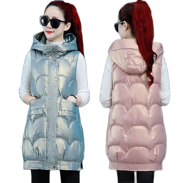 women's vests no wash glossy down cotton vest girls' middle school long autumn winter thick ladies jacket external wear waistcoat, Black;white
women's vests no wash glossy down cotton vest girls' middle school long autumn winter thick ladies jacket external wear waistcoat, Black;white