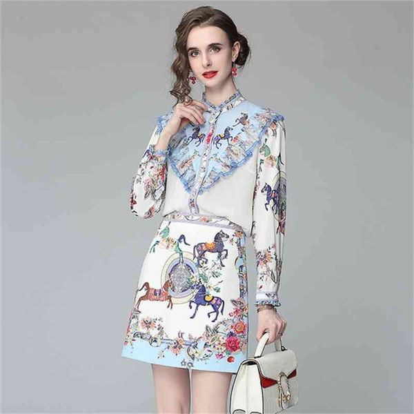 runway summer elegant two piece set women sweet ruffles stand collar animal print shirt + high waist ol bodycon skirts suit 210526, White
runway summer elegant two piece set women sweet ruffles stand collar animal print shirt + high waist ol bodycon skirts suit 210526, White