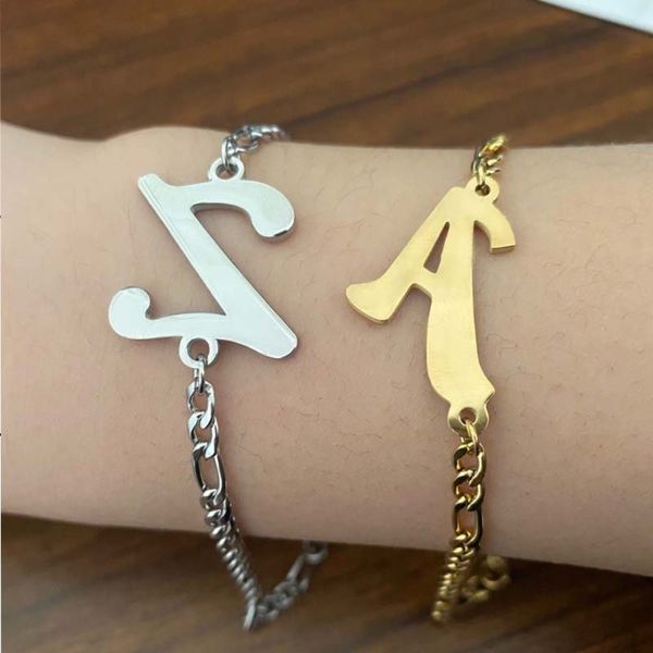 hand catenary spring and summer stainless steel 26 capital initials pendant bracelet accessories, Black
hand catenary spring and summer stainless steel 26 capital initials pendant bracelet accessories, Black