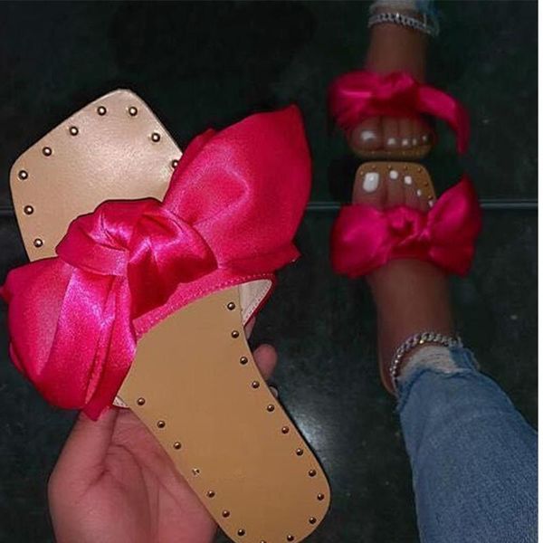 summer women bowtie slippers women's silk flat woman rivet ladies open toe slides female non slip elegant shoes plus size, Black
summer women bowtie slippers women's silk flat woman rivet ladies open toe slides female non slip elegant shoes plus size, Black