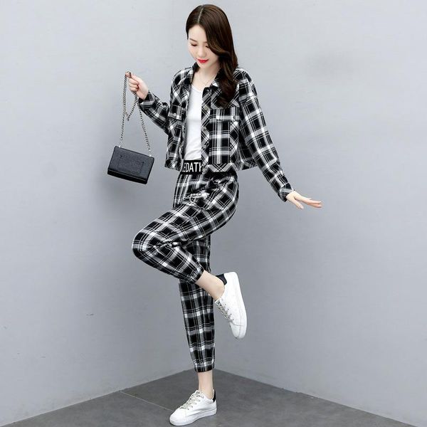 early spring women's panties fashion trend temperament lattice leisure sports suit slim two piece pants, White
early spring women's panties fashion trend temperament lattice leisure sports suit slim two piece pants, White