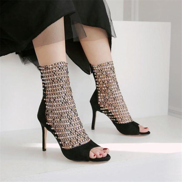 women mesh boots gladiator sandals stiletto high heels crystal shoes 2021 summer rome party nightclub 34-43, Black
women mesh boots gladiator sandals stiletto high heels crystal shoes 2021 summer rome party nightclub 34-43, Black