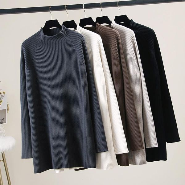 women's sweaters long solid knitted women sweater and pullovers loose flare sleeved casual all match female pulls outwear, White;black
women's sweaters long solid knitted women sweater and pullovers loose flare sleeved casual all match female pulls outwear, White;black