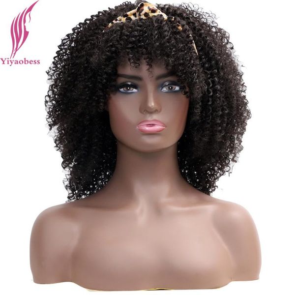 synthetic wigs yiyaobess short kinky curly headband wig hair natural heat resistant african american for women perruque afro, Black
synthetic wigs yiyaobess short kinky curly headband wig hair natural heat resistant african american for women perruque afro, Black