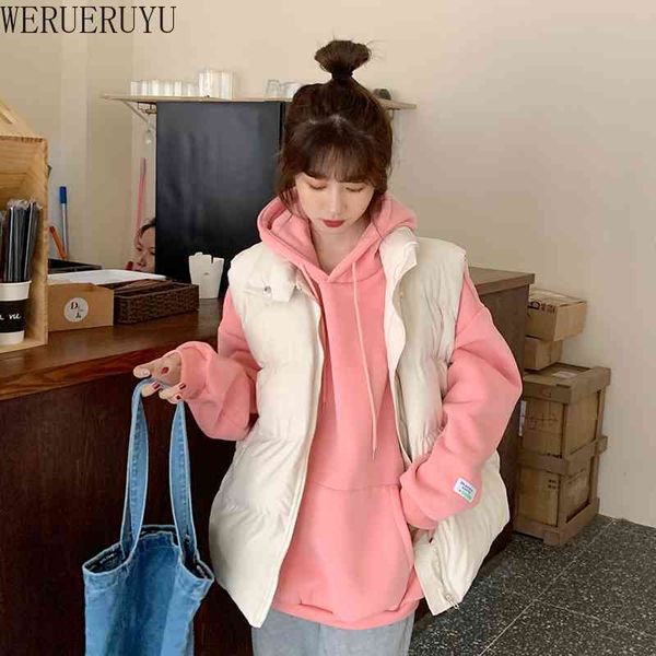 werueruyu winter sleeveless jacket women 3 colors autumn button casual warm outwear vest black female waistcoat 210608, Black;white
werueruyu winter sleeveless jacket women 3 colors autumn button casual warm outwear vest black female waistcoat 210608, Black;white