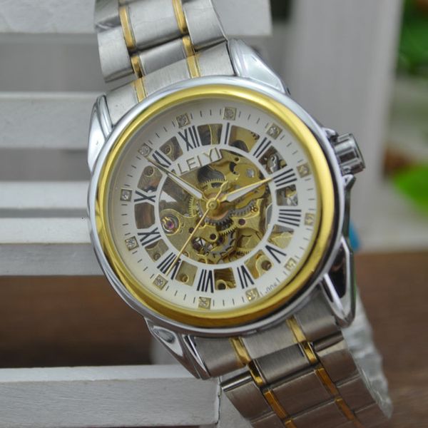 new men's watch steel belt automatic mechanical double side hollow gold student fashion trend, Slivery;brown
new men's watch steel belt automatic mechanical double side hollow gold student fashion trend, Slivery;brown