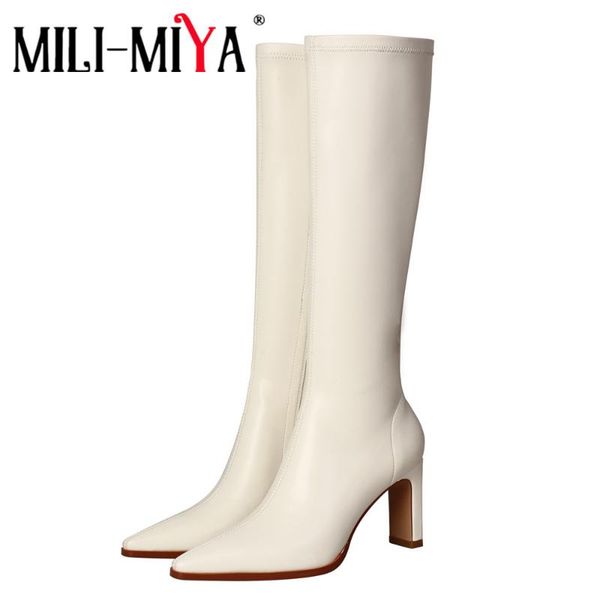 boots mili-miya fashion black white zipper pointed toe knee high women comfy thick heels spring autumn party prom shoes
boots mili-miya fashion black white zipper pointed toe knee high women comfy thick heels spring autumn party prom shoes