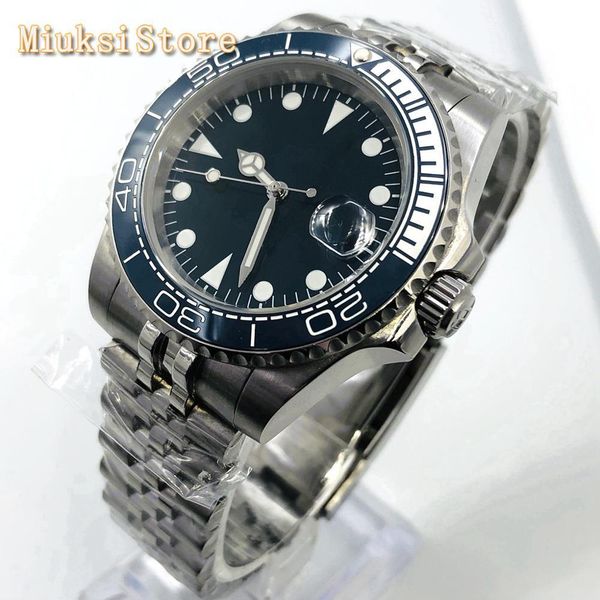 bliger 40 mm sier case sapphire glass ceramic tablecloth blue dial date window waterproof gentlemen luxury automatic watch, Slivery;brown
bliger 40 mm sier case sapphire glass ceramic tablecloth blue dial date window waterproof gentlemen luxury automatic watch, Slivery;brown