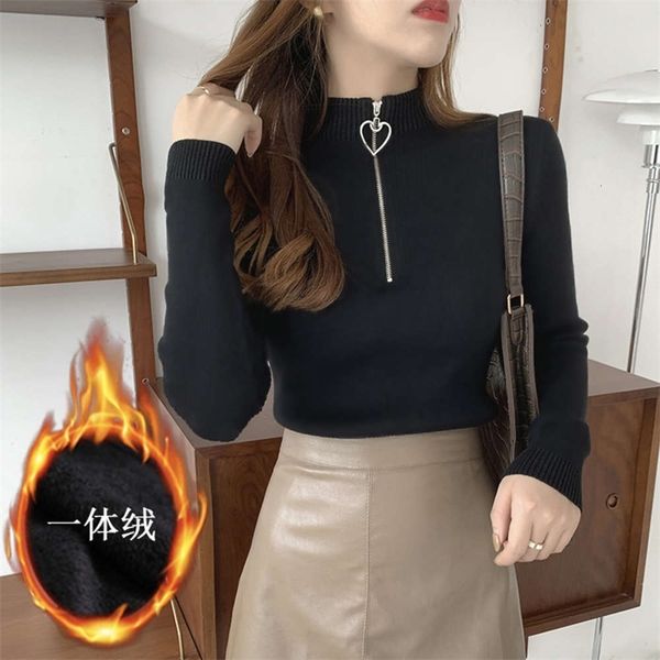 women's blouses & shirts 6tplush and thickened love zipper half high collar one piece cashmere bottomed sweater fashion 6d2k, White
women's blouses & shirts 6tplush and thickened love zipper half high collar one piece cashmere bottomed sweater fashion 6d2k, White