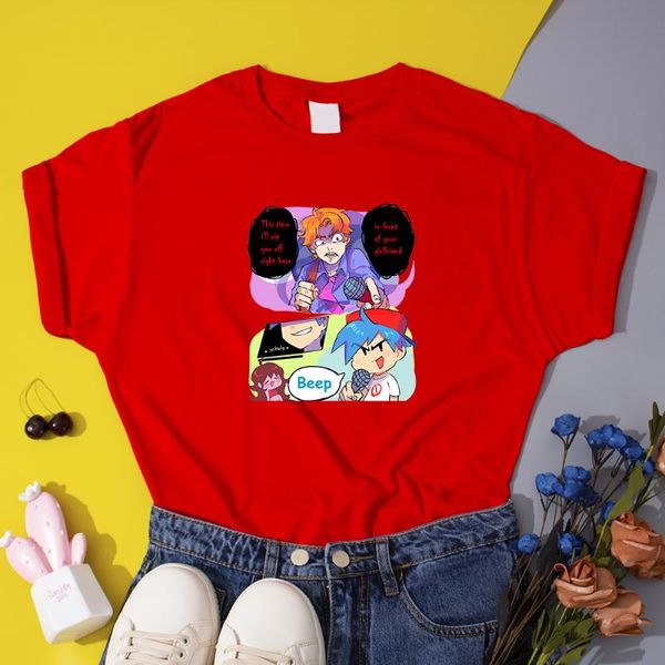 women's t-shirt singing rapping game printed t shirts friends friday night funkin t-shirts casual cotton shirt lady vintage streetwear, White
women's t-shirt singing rapping game printed t shirts friends friday night funkin t-shirts casual cotton shirt lady vintage streetwear, White