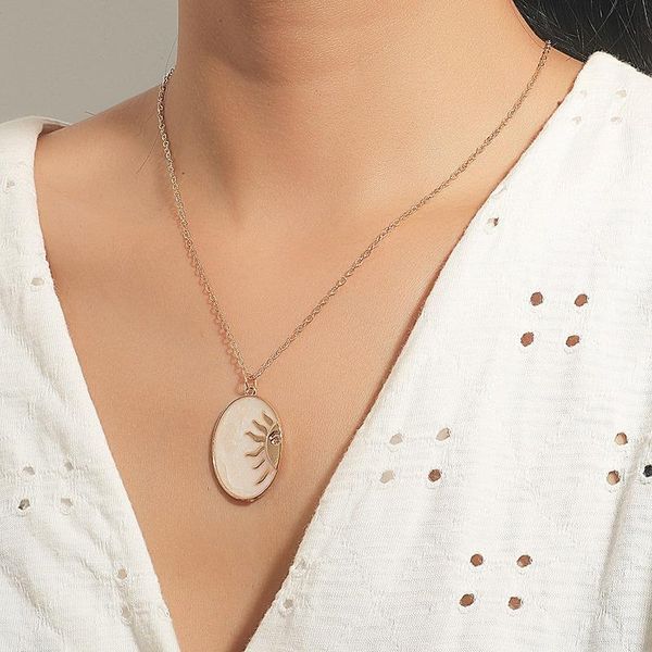 chains oval necklace women sun pendant necklaces woman fashion european trendy lady party jewelry creative gold color metal collier, Silver
chains oval necklace women sun pendant necklaces woman fashion european trendy lady party jewelry creative gold color metal collier, Silver