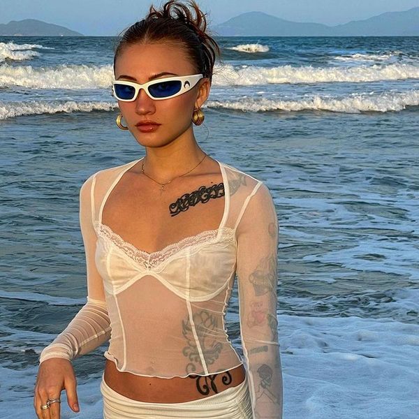 women's t-shirt fashion y2k lace trim mesh crop 90s aesthetics patchwork square neck long sleeve white tees summer t-shirts
women's t-shirt fashion y2k lace trim mesh crop 90s aesthetics patchwork square neck long sleeve white tees summer t-shirts
