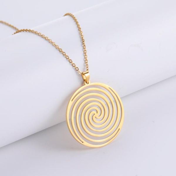 chains my shape women geometric spiral round pendant necklace for men hollow stainless steel dizziness talisman amulet fashion jewelry, Silver
chains my shape women geometric spiral round pendant necklace for men hollow stainless steel dizziness talisman amulet fashion jewelry, Silver