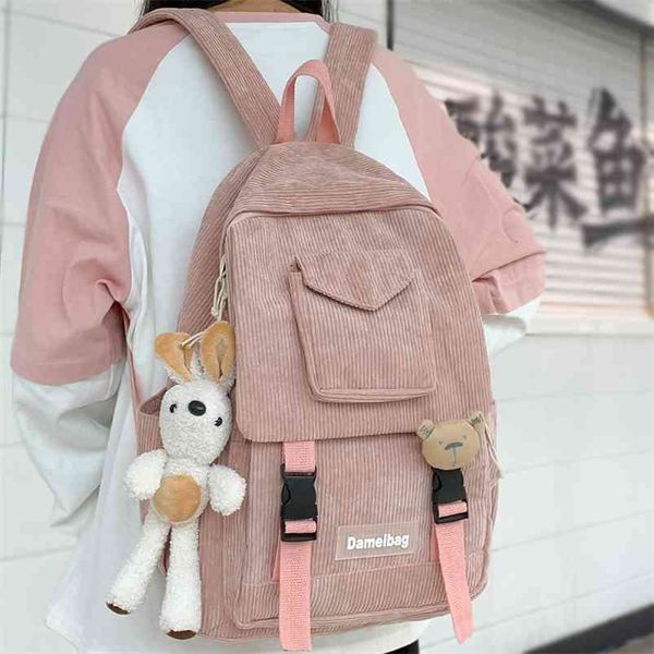 girl cute student kawaii backpack corduroy college ladies school bag stripe female fashion backpack women harajuku book bag cool 210922
girl cute student kawaii backpack corduroy college ladies school bag stripe female fashion backpack women harajuku book bag cool 210922