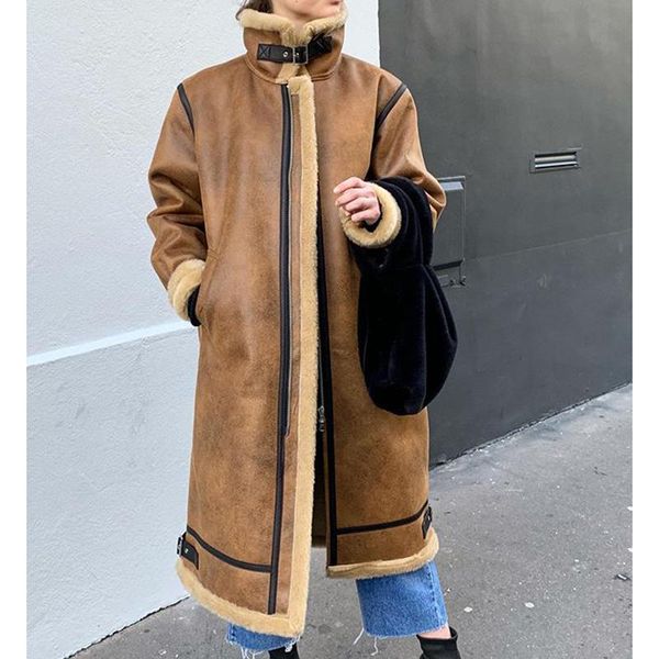 women's wool & blends hadara stand collar coats women fashion vintage pu leather jackets elegant autumn winter long female ladies jn, Black
women's wool & blends hadara stand collar coats women fashion vintage pu leather jackets elegant autumn winter long female ladies jn, Black