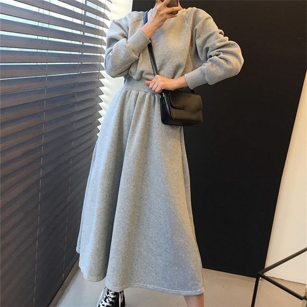dresses autumn winter women es thicken high elastic waist casual long minimalist pockets warm, Black;gray
dresses autumn winter women es thicken high elastic waist casual long minimalist pockets warm, Black;gray