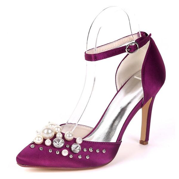 dress shoes high heels satin pearls wedding women pointed toe ankle buckle strap prom evening formal party ladies pumps, Black
dress shoes high heels satin pearls wedding women pointed toe ankle buckle strap prom evening formal party ladies pumps, Black