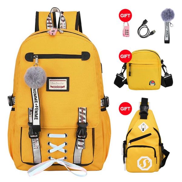 backpack 2021 three-piece travel trend decoration large capacity woman bag yellow oxford waterproof school
backpack 2021 three-piece travel trend decoration large capacity woman bag yellow oxford waterproof school