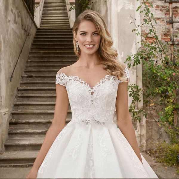 other wedding dresses special princess ball gown plus size mariage sparkly beading crystal waist appliques short sleeve dress, White
other wedding dresses special princess ball gown plus size mariage sparkly beading crystal waist appliques short sleeve dress, White