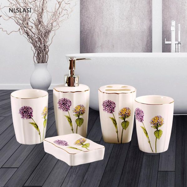 bath accessory set lavender series home bathroom ceramic accessories toothbrush holder lotion bottle soap dish mouth cup five piece
bath accessory set lavender series home bathroom ceramic accessories toothbrush holder lotion bottle soap dish mouth cup five piece