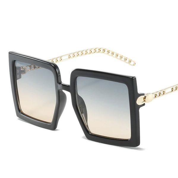 sunglasses 2021 retro square frame women's chain-type metal temple gentle and elegant temperament, White;black
sunglasses 2021 retro square frame women's chain-type metal temple gentle and elegant temperament, White;black