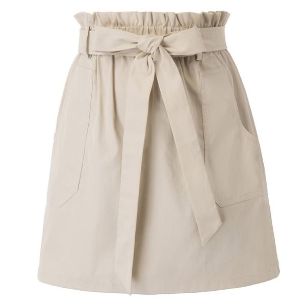 skirts women belt decorated skirt with pockets elastic waist a-line mid-thigh length solid color casual high female ladies, Black
skirts women belt decorated skirt with pockets elastic waist a-line mid-thigh length solid color casual high female ladies, Black