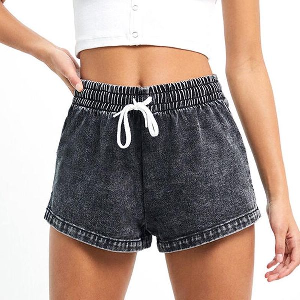 women's shorts loose jeans summer multicolor elastic waist mid denim cowgirl casual washed lace up split short, White;black
women's shorts loose jeans summer multicolor elastic waist mid denim cowgirl casual washed lace up split short, White;black