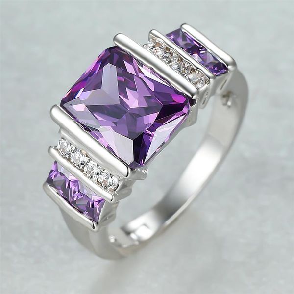 luxury female purple crystal stone ring charm silver color engagement cute bridal square zircon wedding rings for women, Slivery;golden
luxury female purple crystal stone ring charm silver color engagement cute bridal square zircon wedding rings for women, Slivery;golden