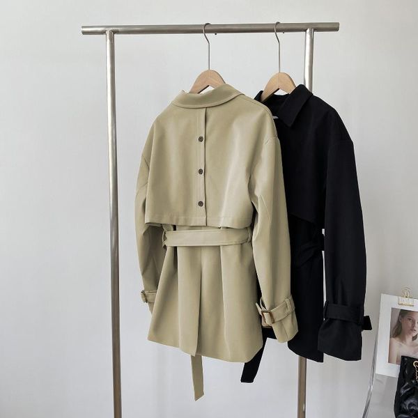 women's trench coats office lady classic style lace up long sleeve female single button solid jacket outerwear w085, Tan;black
women's trench coats office lady classic style lace up long sleeve female single button solid jacket outerwear w085, Tan;black
