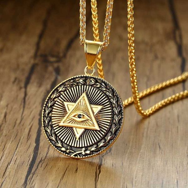 of providence double triangle pendant necklace men illuminati the third eye jewelry, Silver
of providence double triangle pendant necklace men illuminati the third eye jewelry, Silver