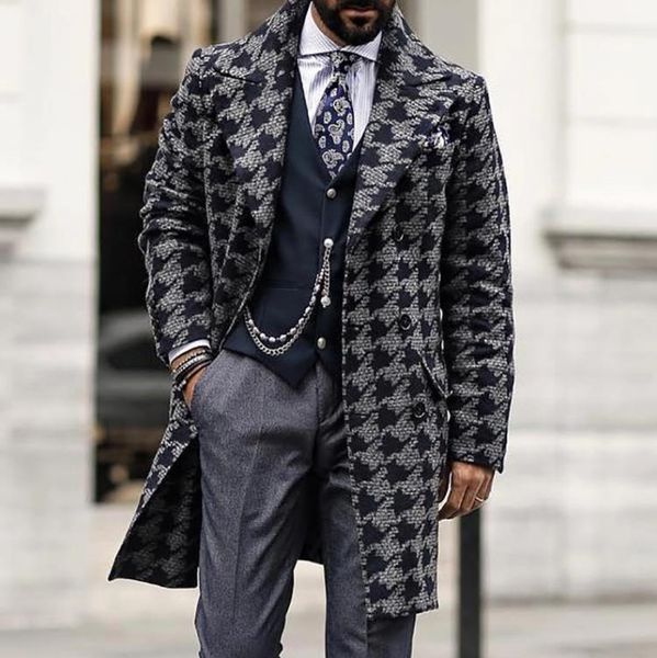 winter mid-length woolen blends suit collar fashion print men's overcoat jacket, Black
winter mid-length woolen blends suit collar fashion print men's overcoat jacket, Black