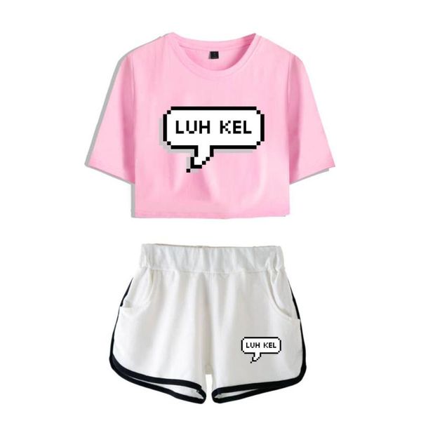 women's t-shirt luh kel women two piece set fashion summer short sleeve crop shorts arrival trendy clothes, White
women's t-shirt luh kel women two piece set fashion summer short sleeve crop shorts arrival trendy clothes, White