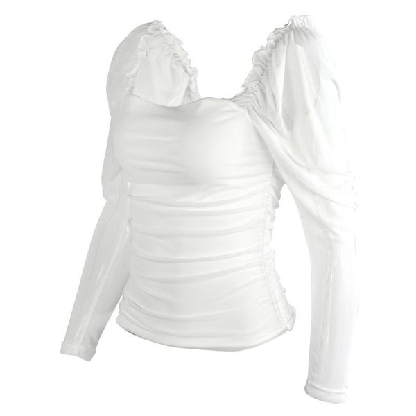 bubble sleeve sheer mesh autumn women clothing black and white long slim party plus size tshirts women's t-shirt
bubble sleeve sheer mesh autumn women clothing black and white long slim party plus size tshirts women's t-shirt