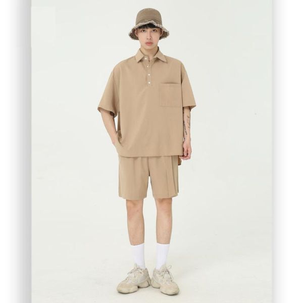men's casual shirts men summer 2 pieces suits sets short sleeve loose pullover shorts male japan korea style streetwear hip hop, White;black
men's casual shirts men summer 2 pieces suits sets short sleeve loose pullover shorts male japan korea style streetwear hip hop, White;black